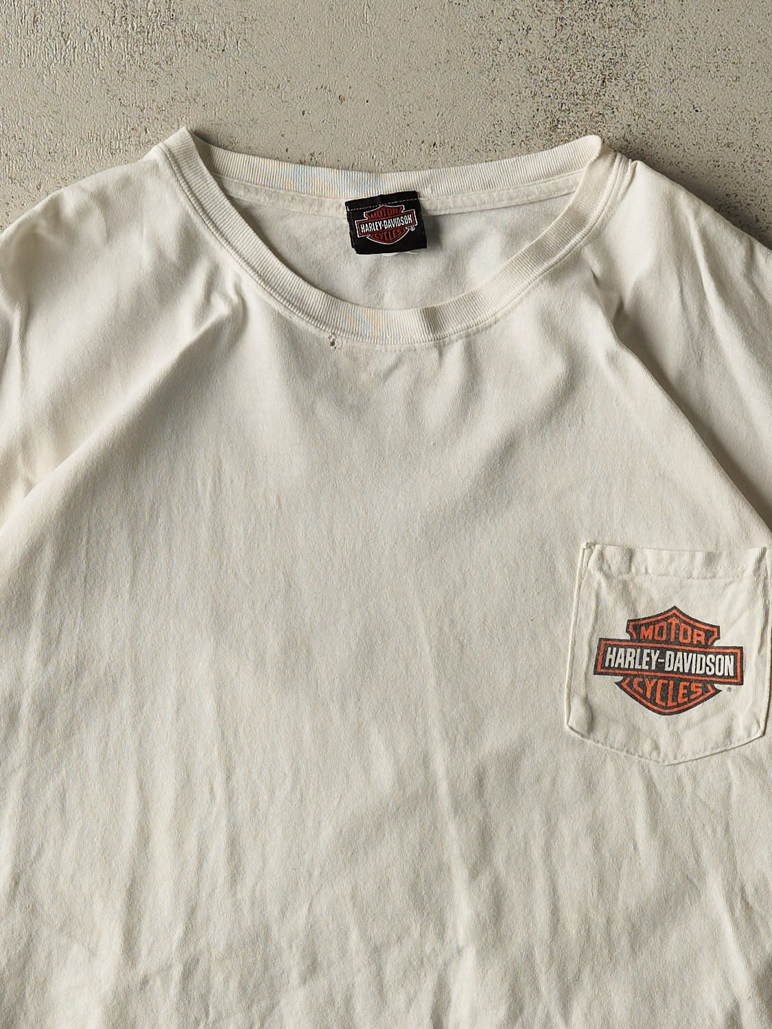 Vintage Y2K White Harley Davidson Jamaica Pocket Tee (XXL)
