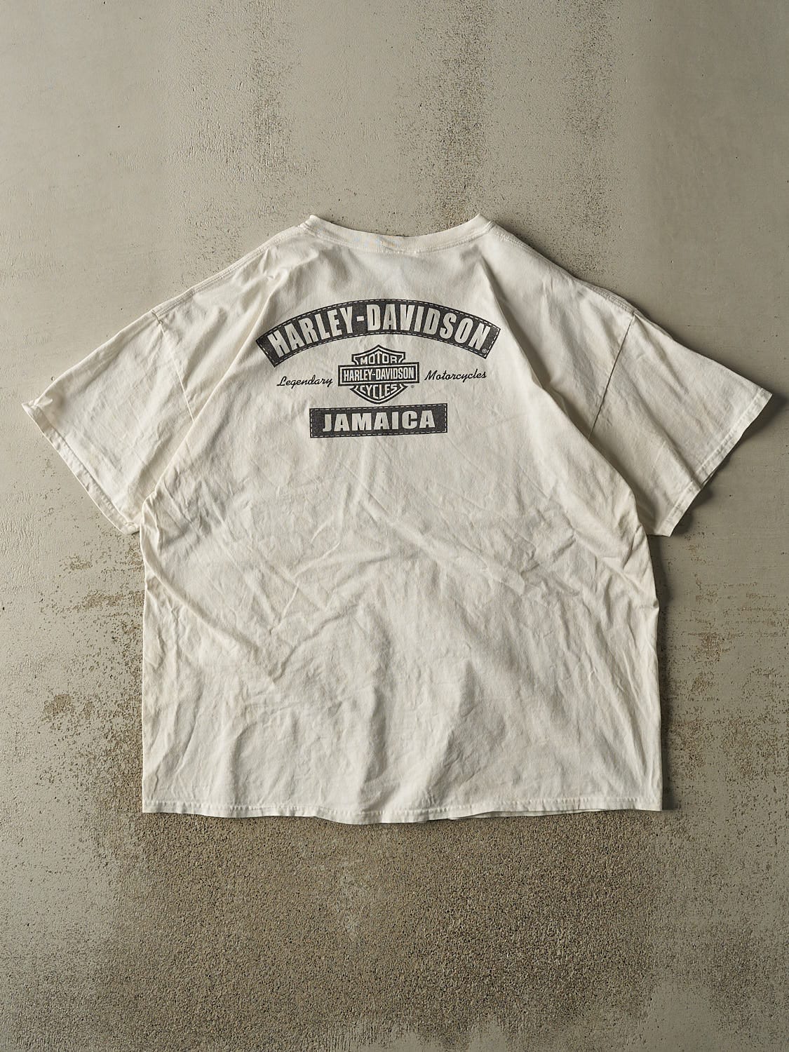 Vintage Y2K White Harley Davidson Jamaica Pocket Tee (XXL)
