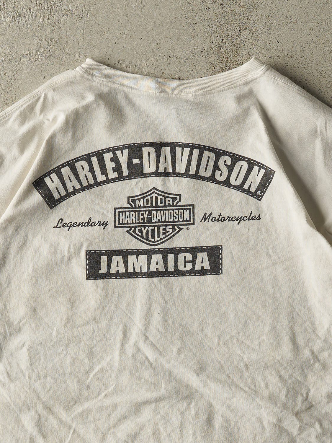 Vintage Y2K White Harley Davidson Jamaica Pocket Tee (XXL)