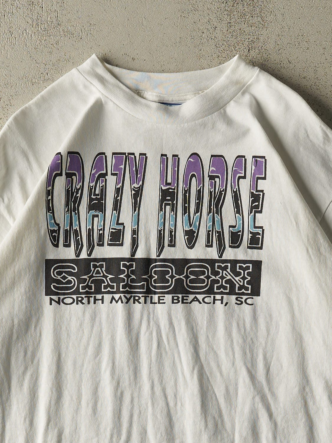 Vintage 90s White Crazy Horse Saloon Tee (XL)