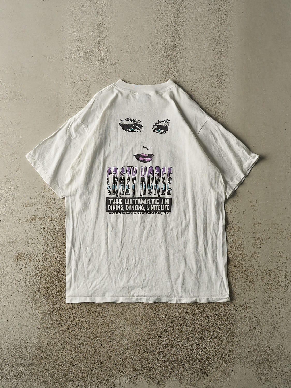 Vintage 90s White Crazy Horse Saloon Tee (XL)
