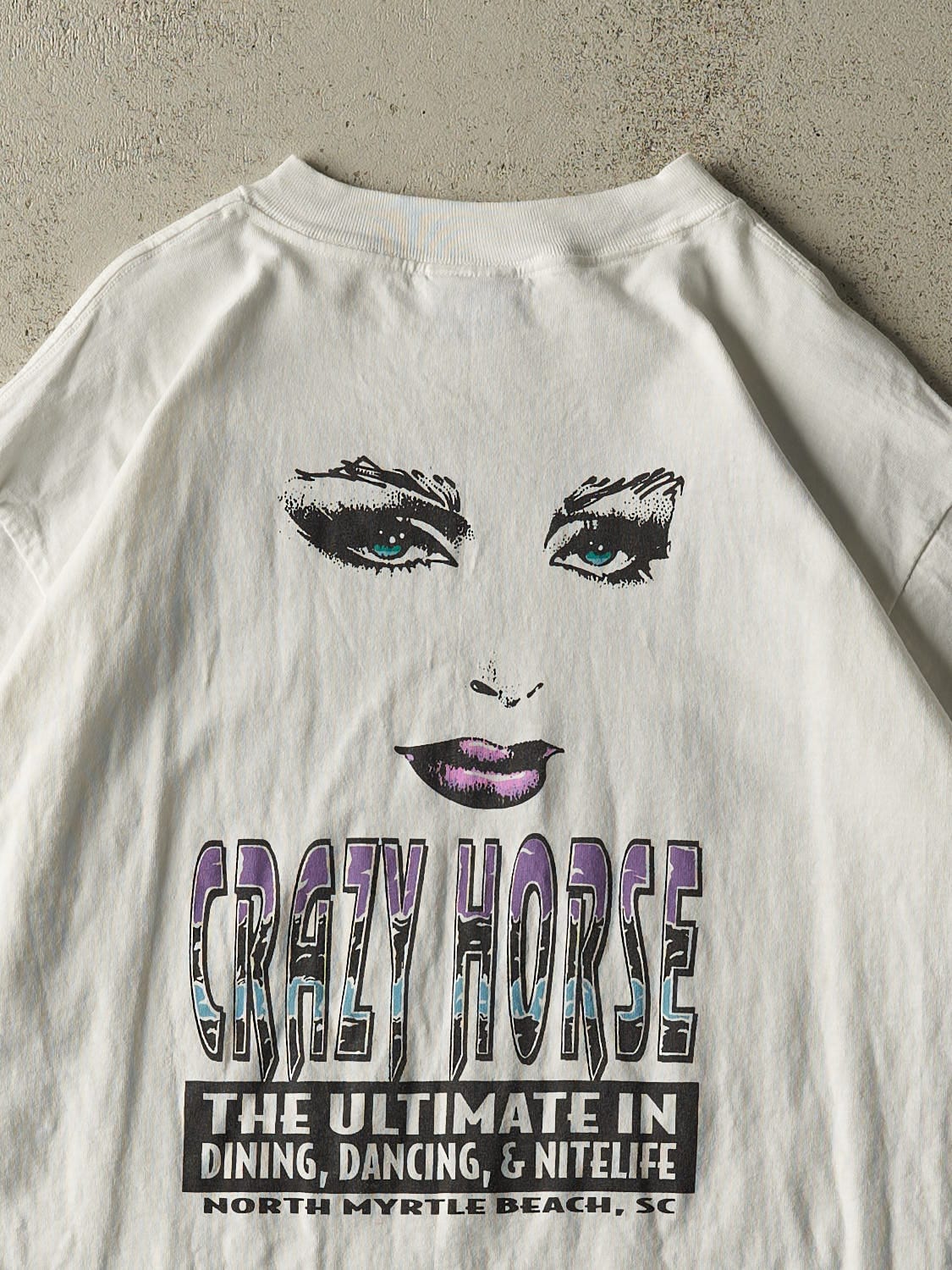 Vintage 90s White Crazy Horse Saloon Tee (XL)