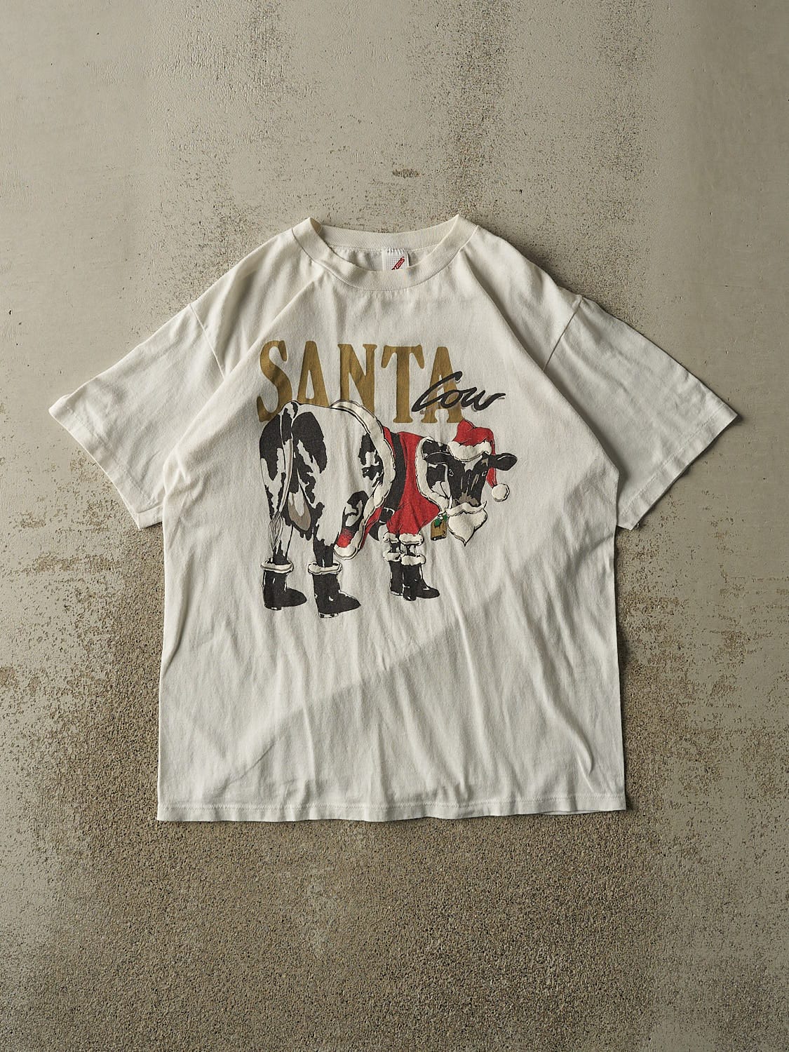 Vintage 90s White Santa Cow Tee (M/L)