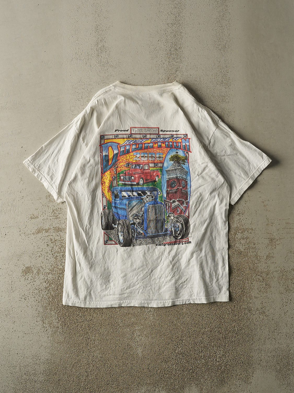Vintage 06' White Downtown Cars Tee (L/XL)