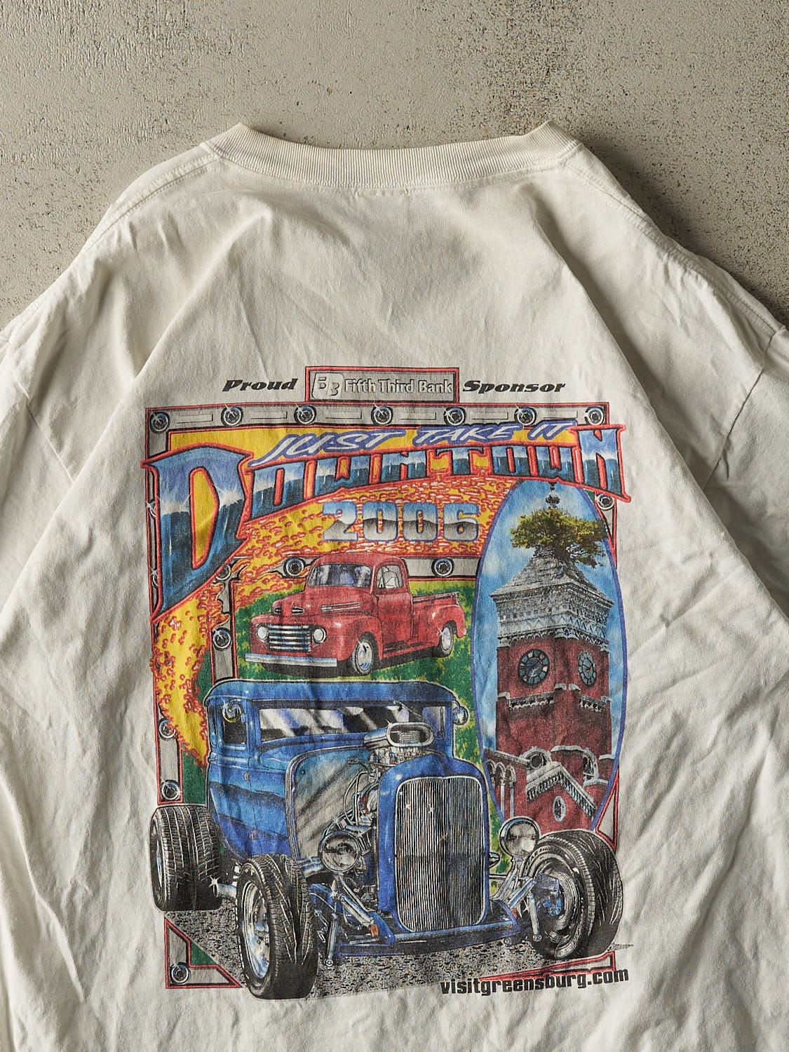 Vintage 06' White Downtown Cars Tee (L/XL)