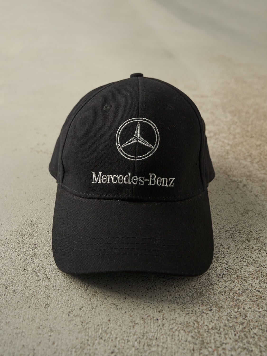 Vintage Y2K Black Mercedes Benz Embroidered Strapback Hat (O/S)