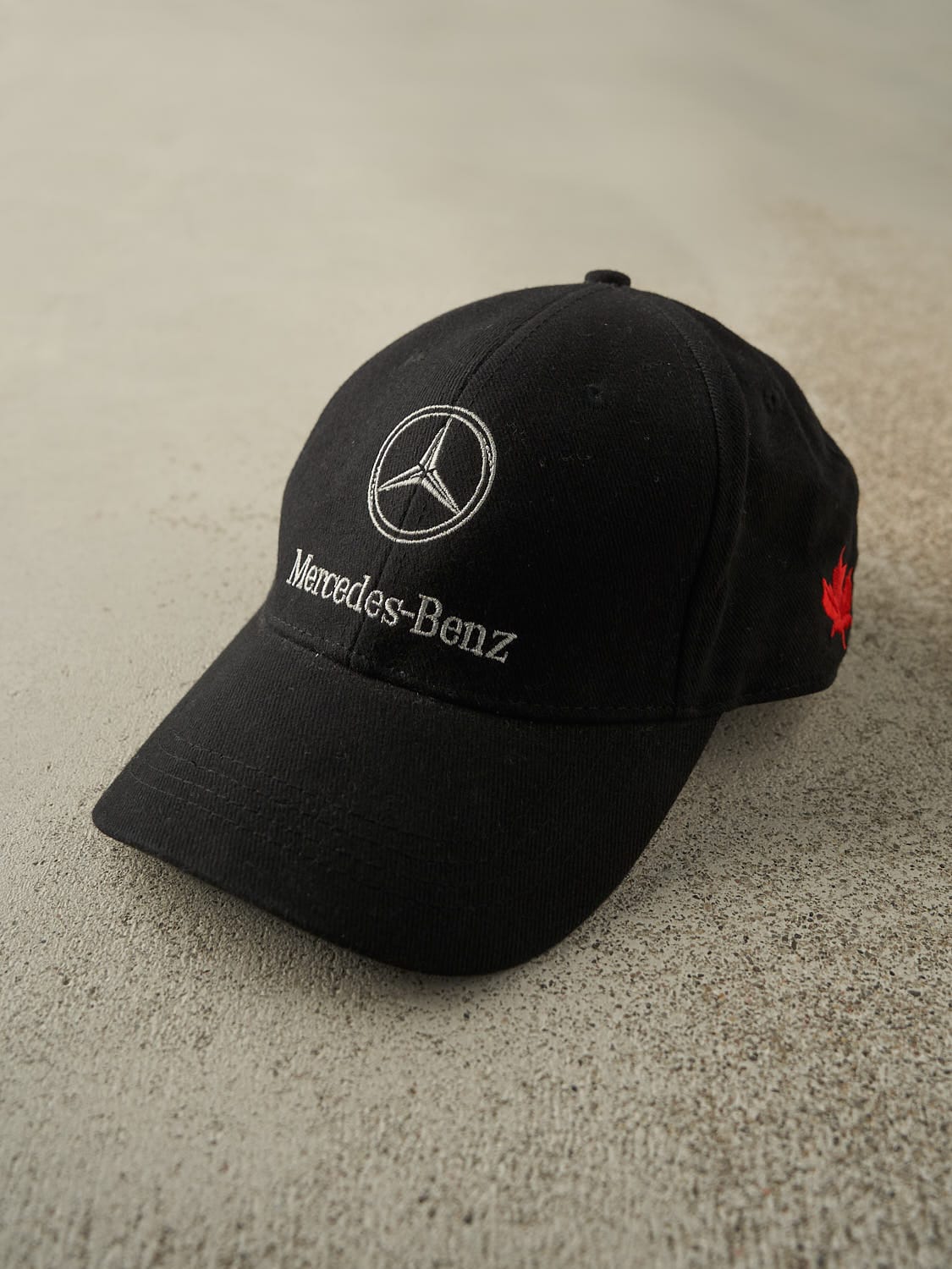 Vintage Y2K Black Mercedes Benz Embroidered Strapback Hat (O/S)