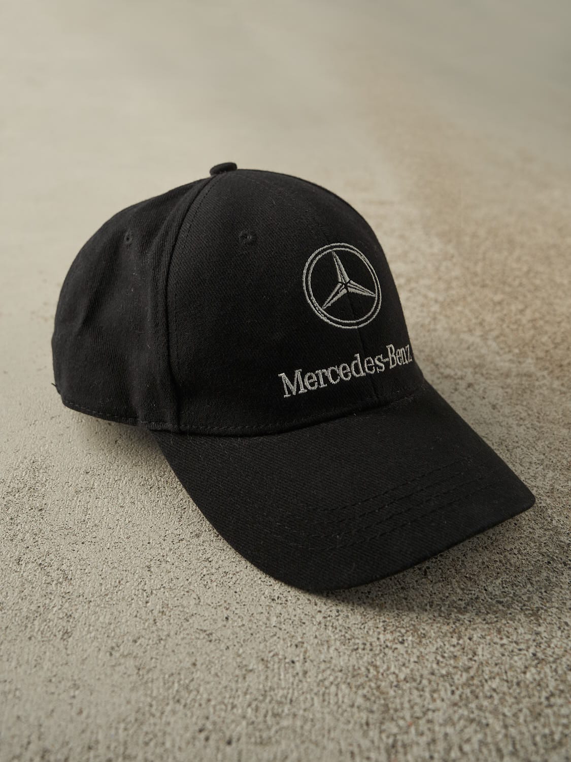 Vintage Y2K Black Mercedes Benz Embroidered Strapback Hat (O/S)
