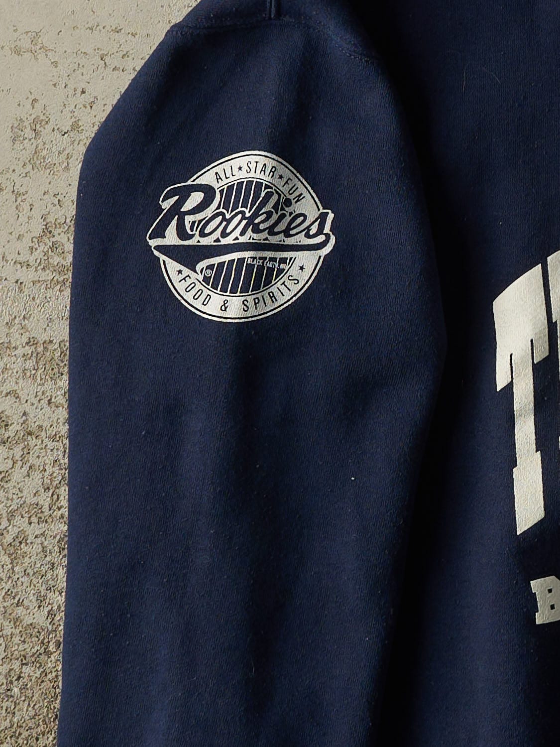 Vintage 90s Navy Blue Russell Athletic Madison Mallards "The Shoe Box" Crewneck (XL)