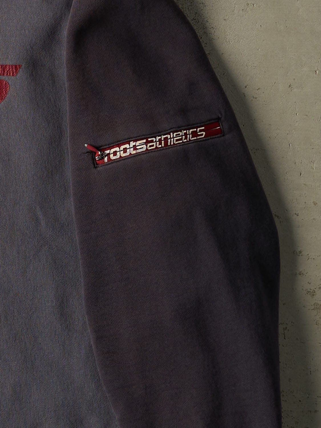 Vintage Y2K Slate Blue Roots V-Neck Sweater (M/L)