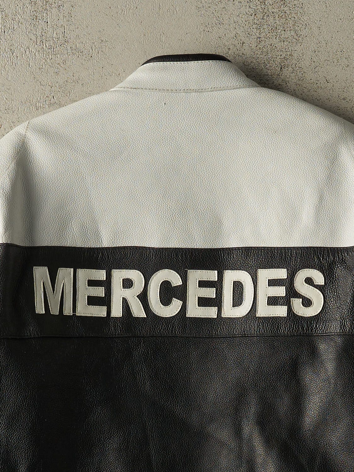 Vintage 90s Black Mercedes Benz Leather Racing Jacket (L)