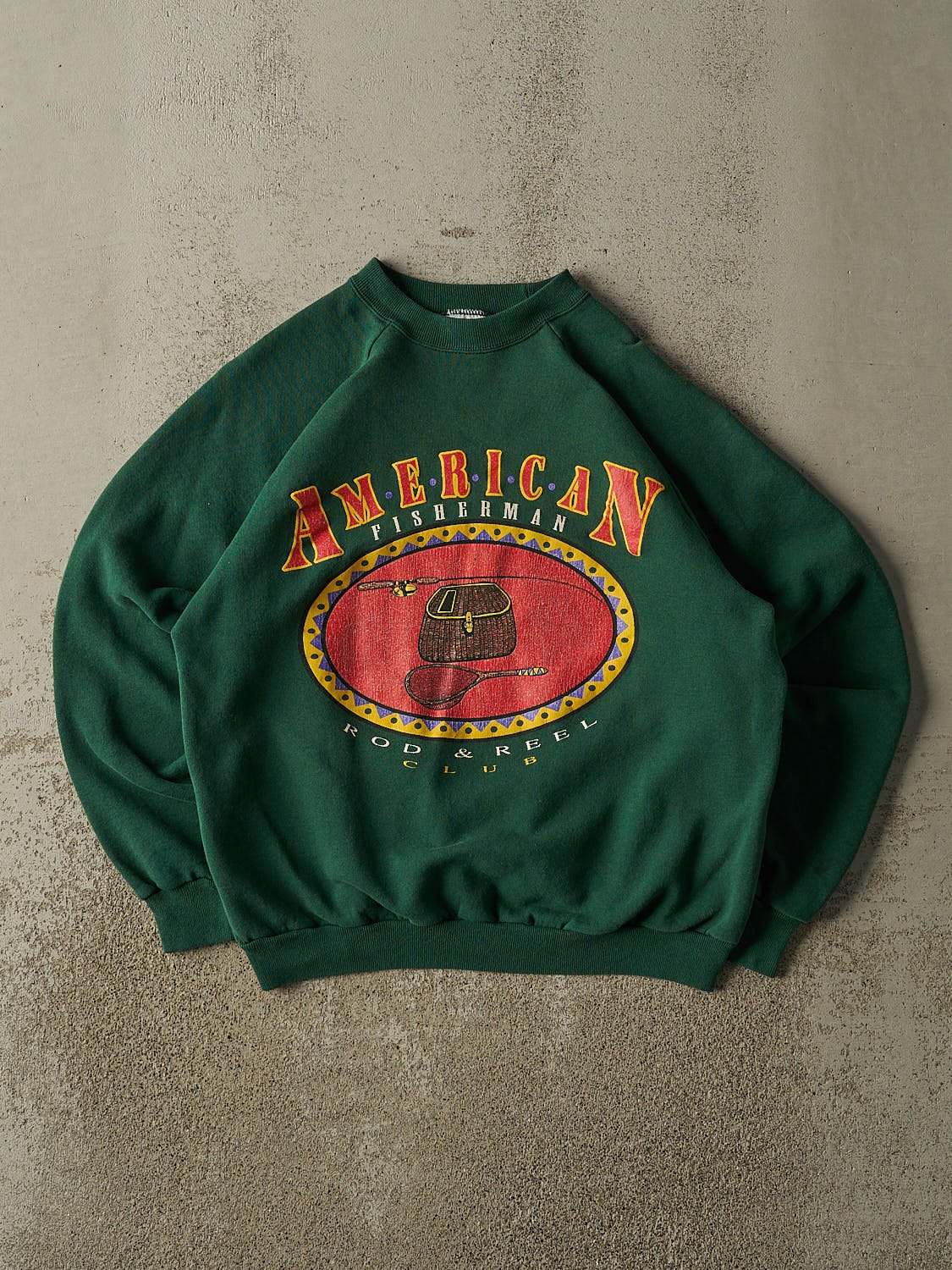 Vintage 80s Green American Fisherman Crewneck (S/M)