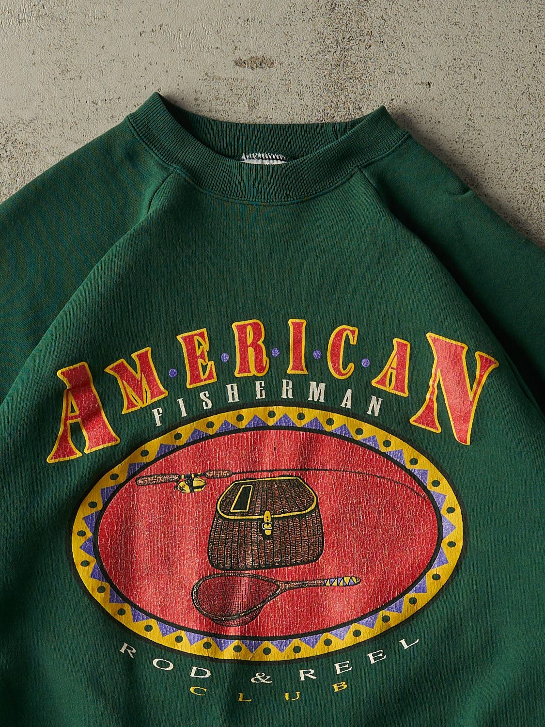 Vintage 80s Green American Fisherman Crewneck (S/M)