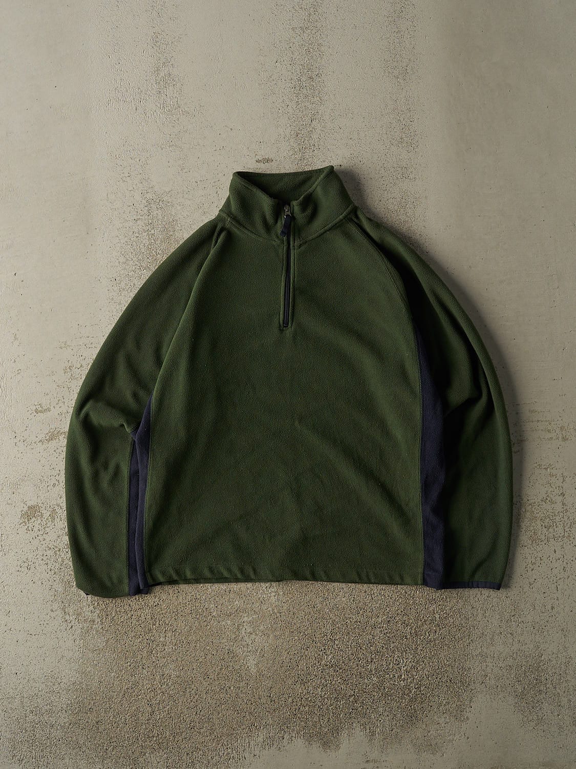 Vintage Y2K Green & Navy Gap Quarter Zip Fleece (L)