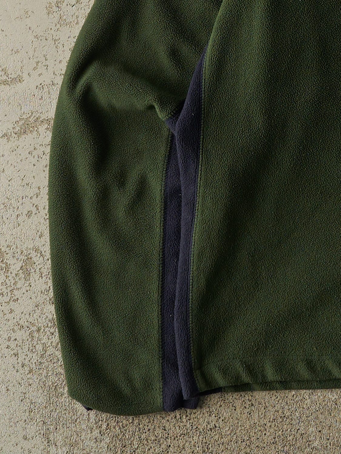 Vintage Y2K Green & Navy Gap Quarter Zip Fleece (L)