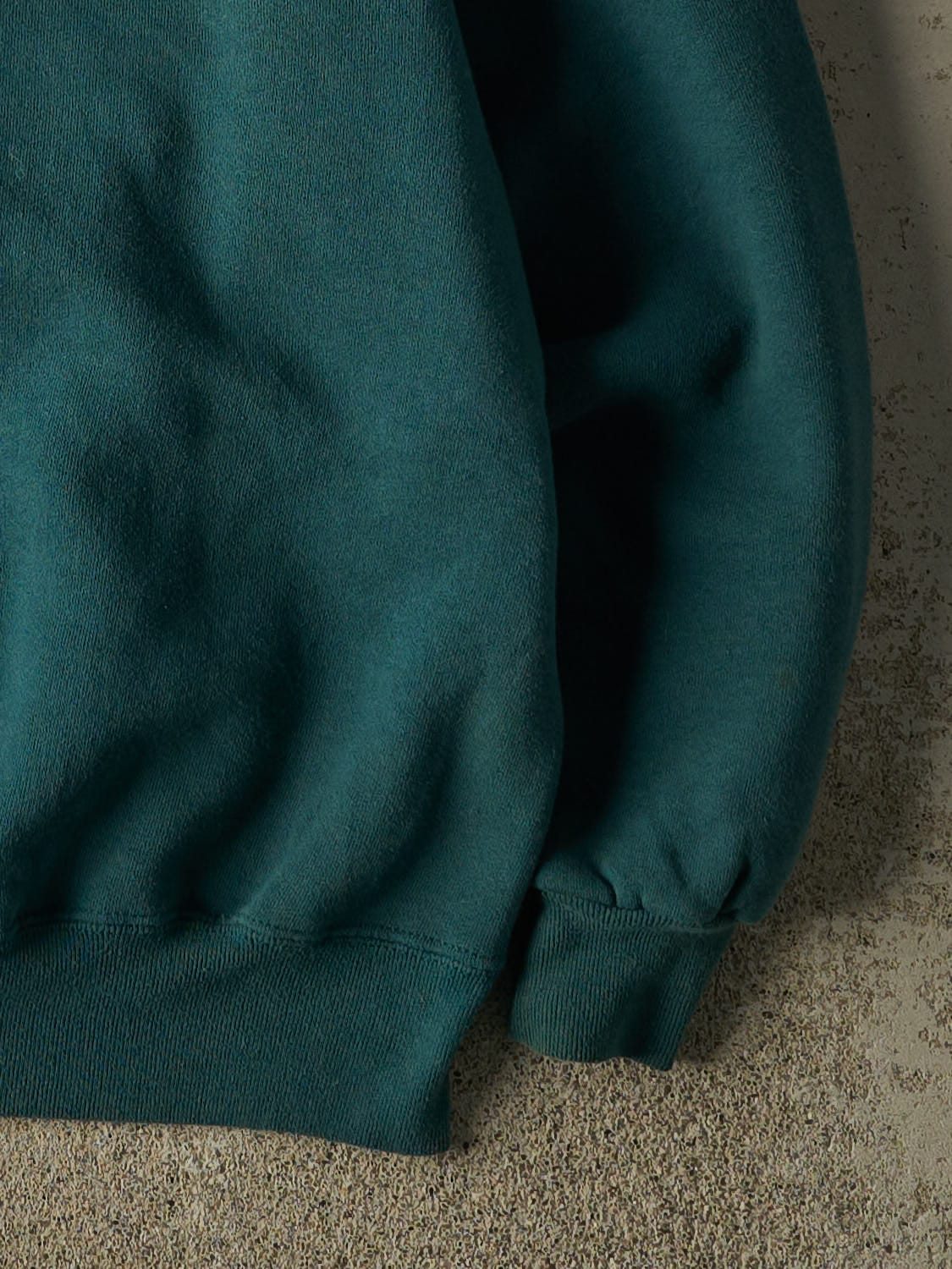 Vintage 80s Teal Atlantic City New Jersey Quarter Zip Sweater (XL)
