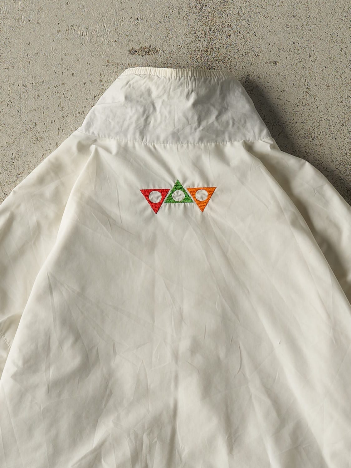 Vintage 90s White Diadora Zip Up Winbreaker Jacket (L/XL)