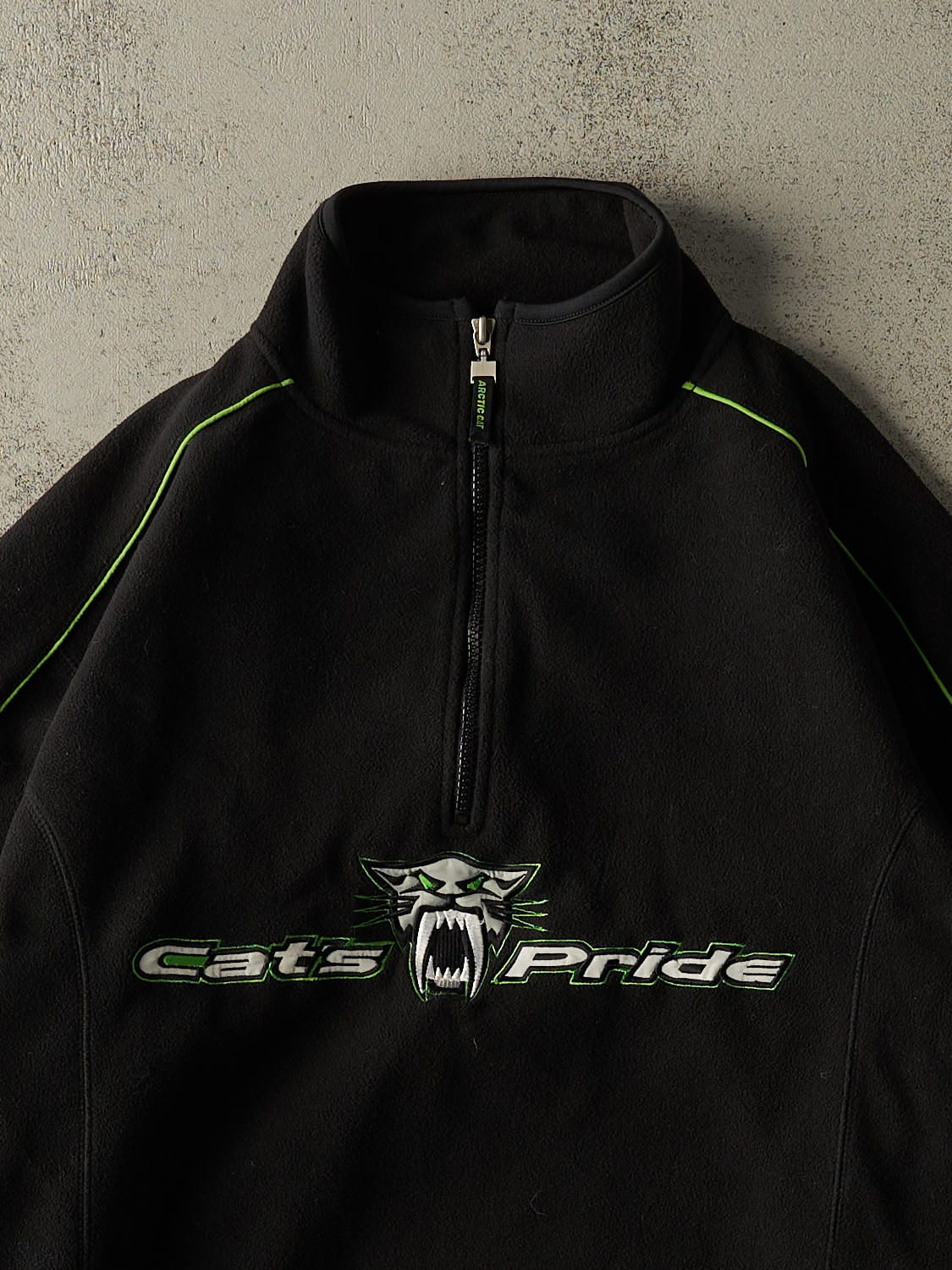 Vintage Y2K Black Arctic Cat Quarter Zip Fleece (L/XL)