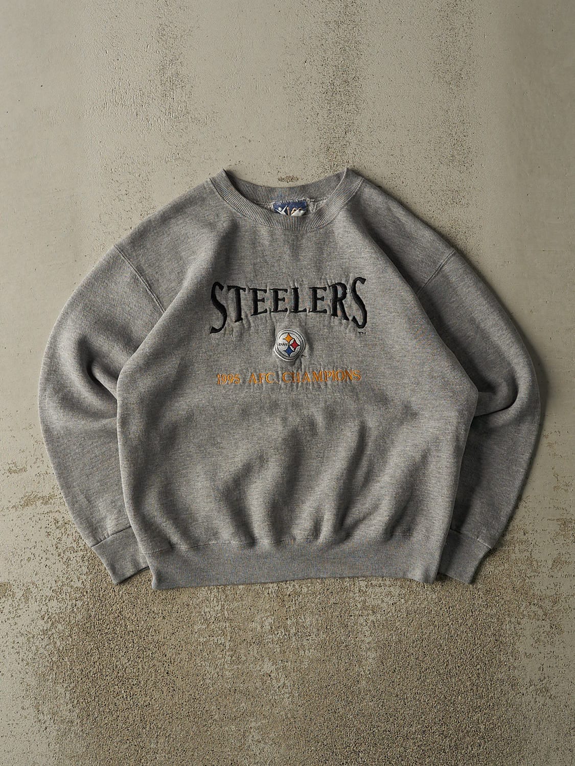 Vintage 95' Grey Pittsburgh Steelers AFC Champions Crewneck (S)