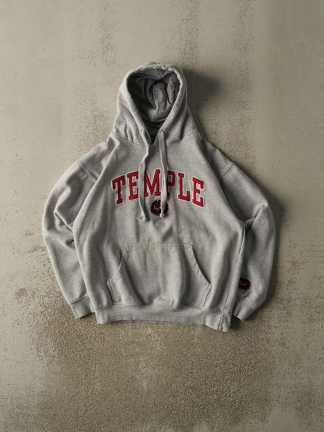 Vintage Y2K Heather Grey Temple University Hoodie (S)