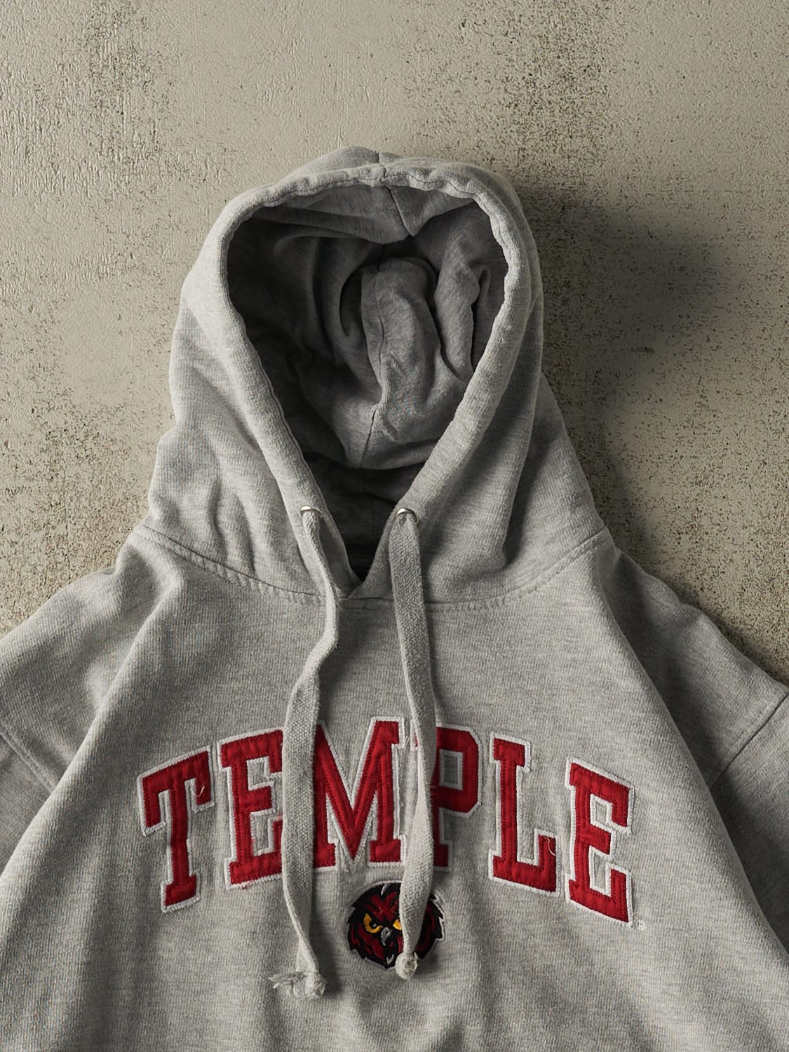 Vintage Y2K Heather Grey Temple University Hoodie (S)