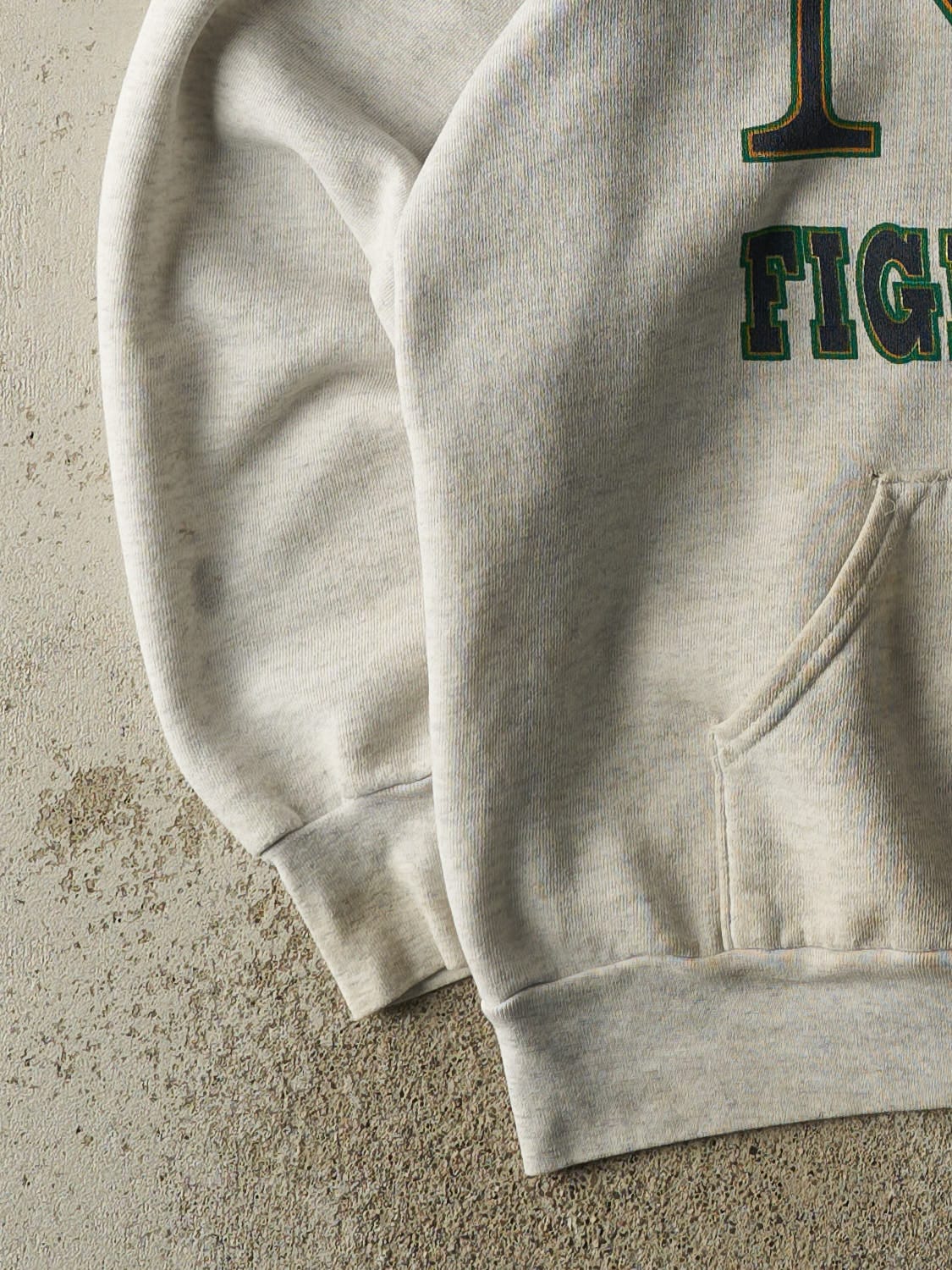 Vintage 90s Heather Grey University of Notre Dame Fighting Irish Hoodie (L/XL)