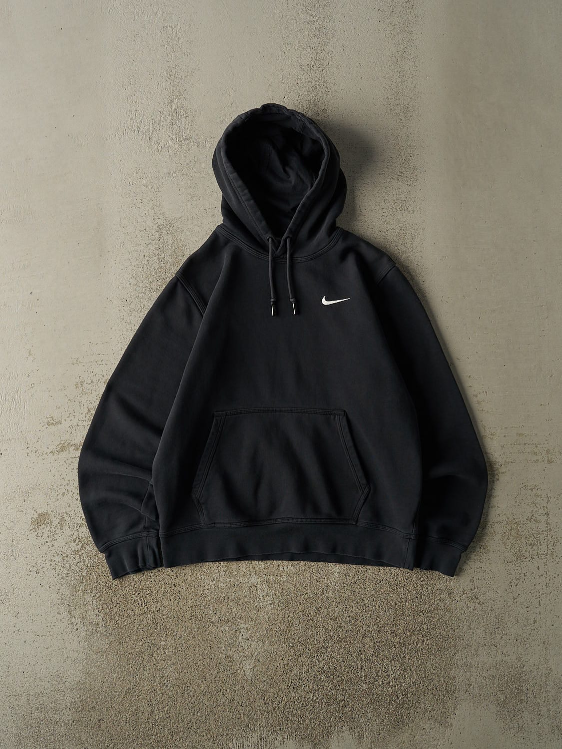 Vintage Y2K Faded Black Nike Embroidered Hoodie (S/M)
