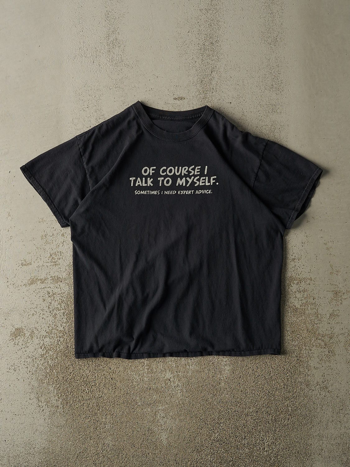 Vintage 90s Black "Expert Advice" Slogan Tee (M/L)