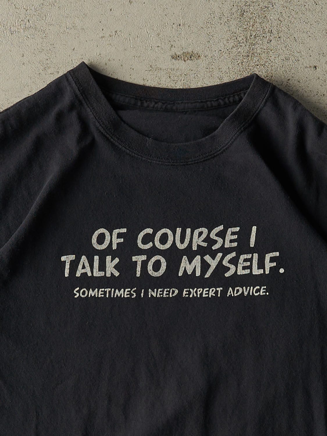 Vintage 90s Black "Expert Advice" Slogan Tee (M/L)