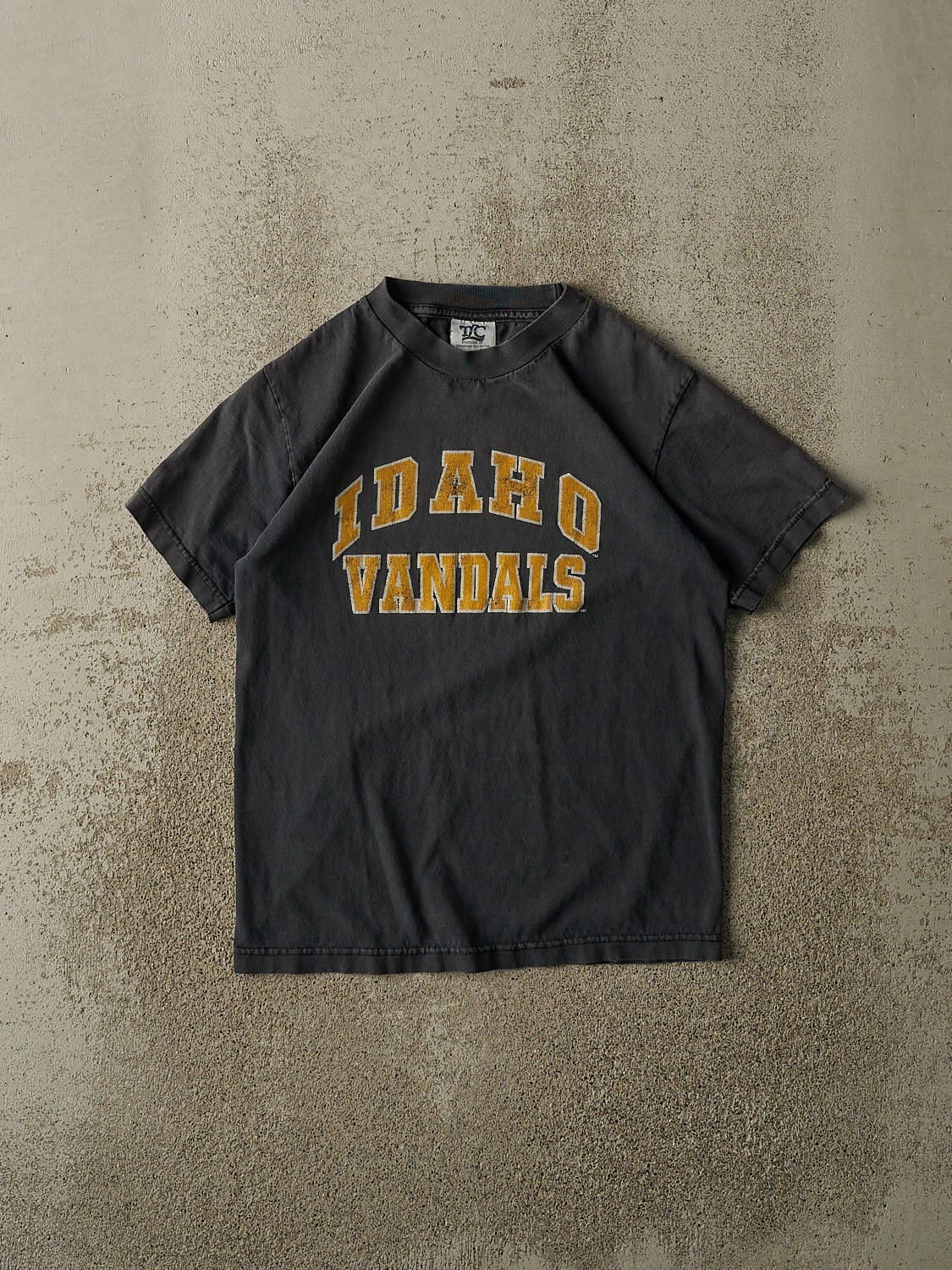 Vintage 90s Faded Black University of Idaho Vandals Tee (XS)