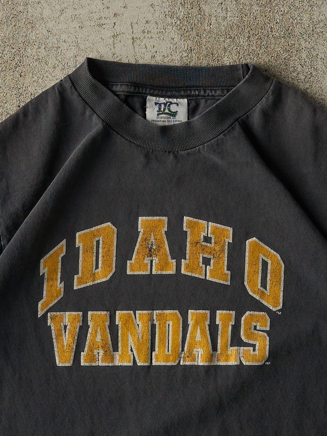 Vintage 90s Faded Black University of Idaho Vandals Tee (XS)