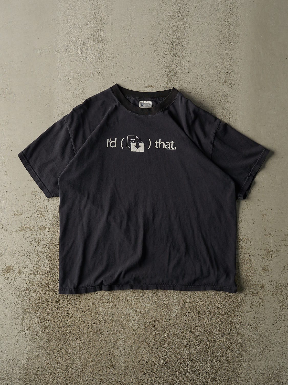 Vintage 03' Black "I'd Hit That" Slogan Tee (L)