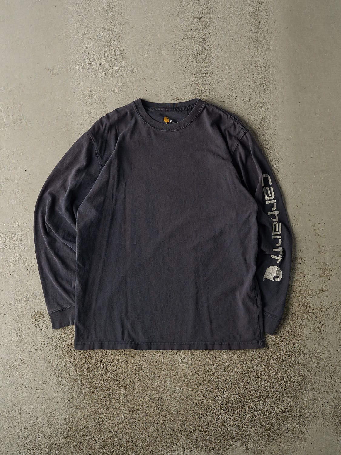 Vintage Y2K Sun Faded Navy Blue Carhartt Long Sleeve (L/XL)