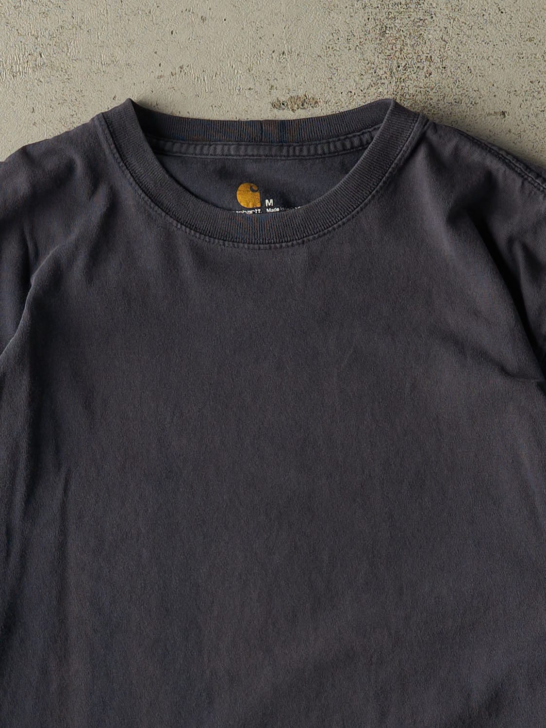 Vintage Y2K Sun Faded Navy Blue Carhartt Long Sleeve (L/XL)