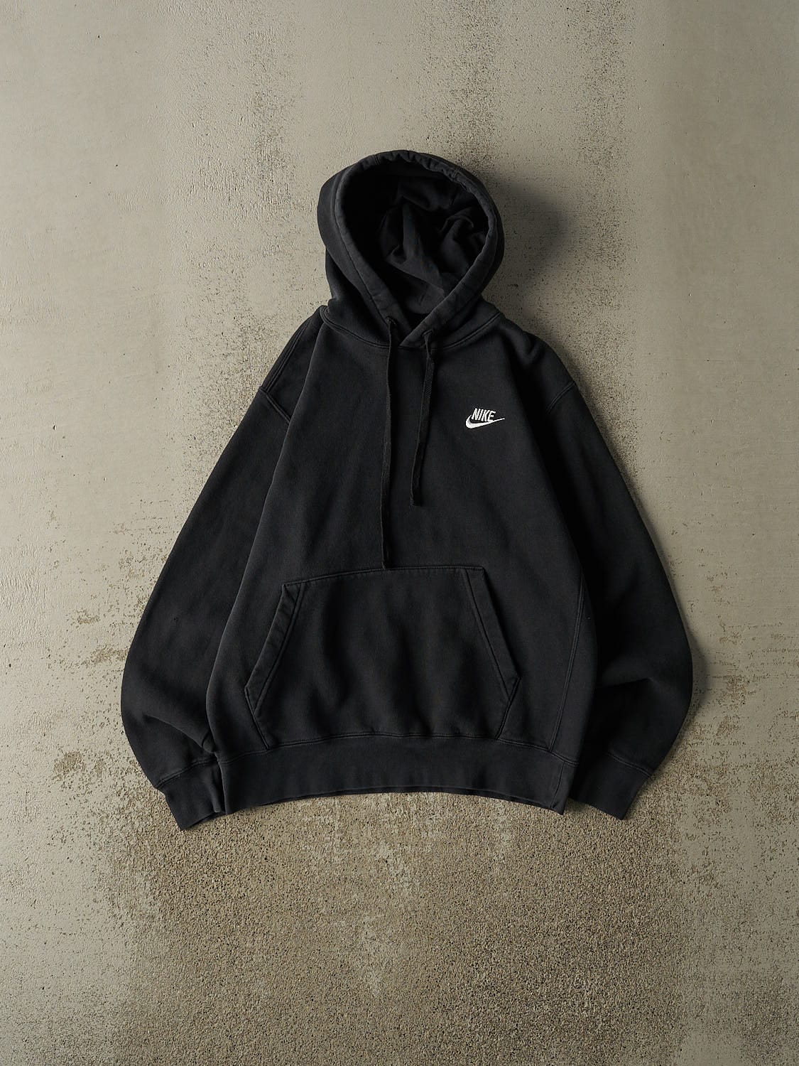 Vintage Y2K Faded Black Nike Logo Hoodie (S/M)