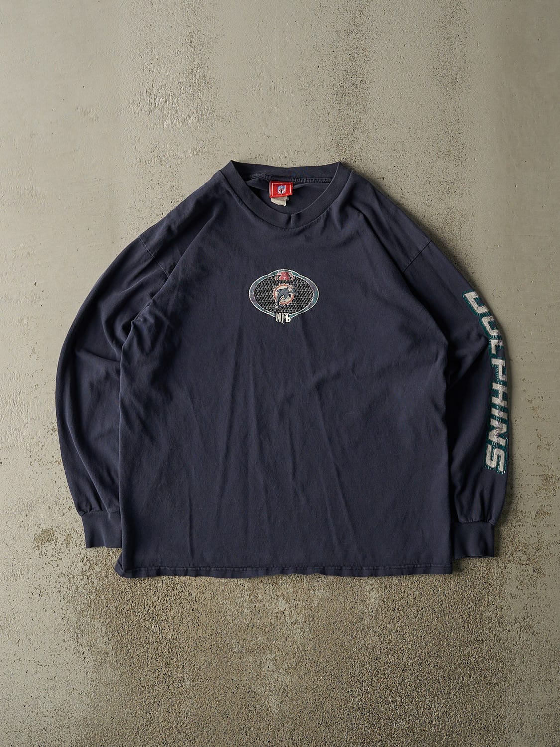 Vintage 90s Navy Blue Miami Dolphins Long Sleeve (L/XL)