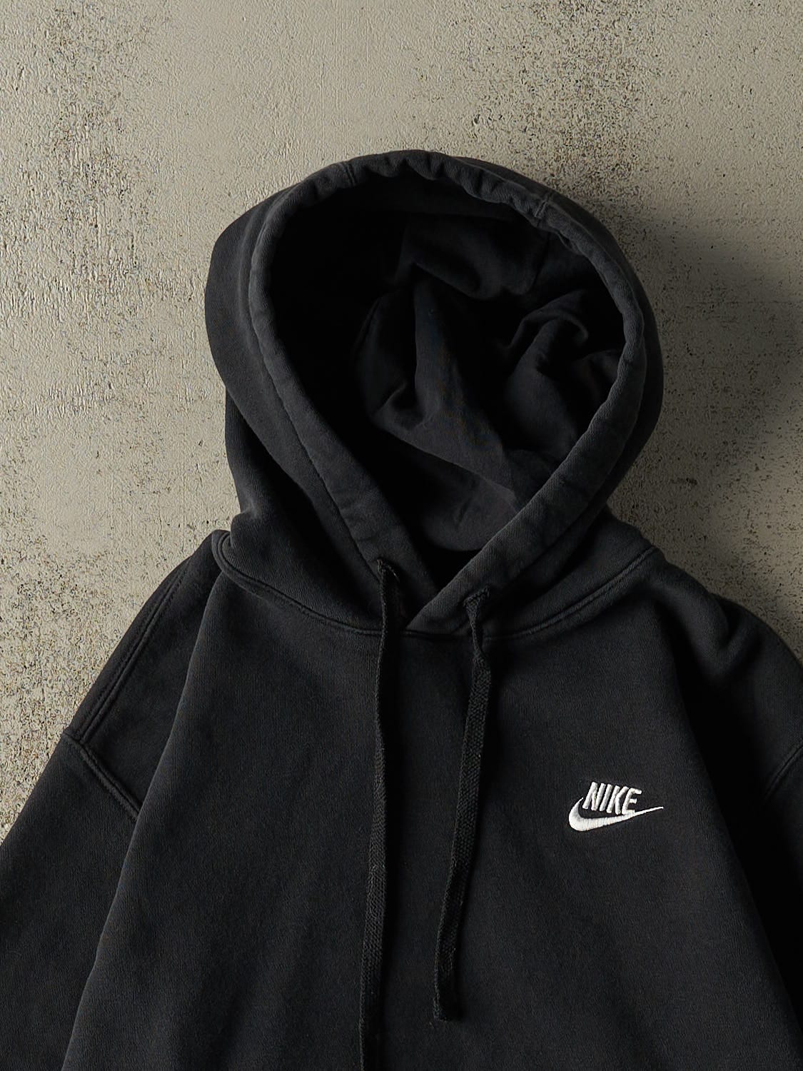 Vintage Y2K Faded Black Nike Logo Hoodie (S/M)