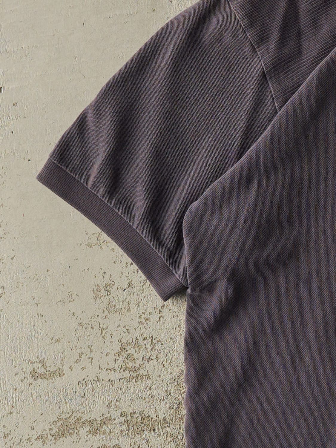 Vintage Y2K Charcoal Grey Nike Embroidered Quarter Button Tee (M/L)