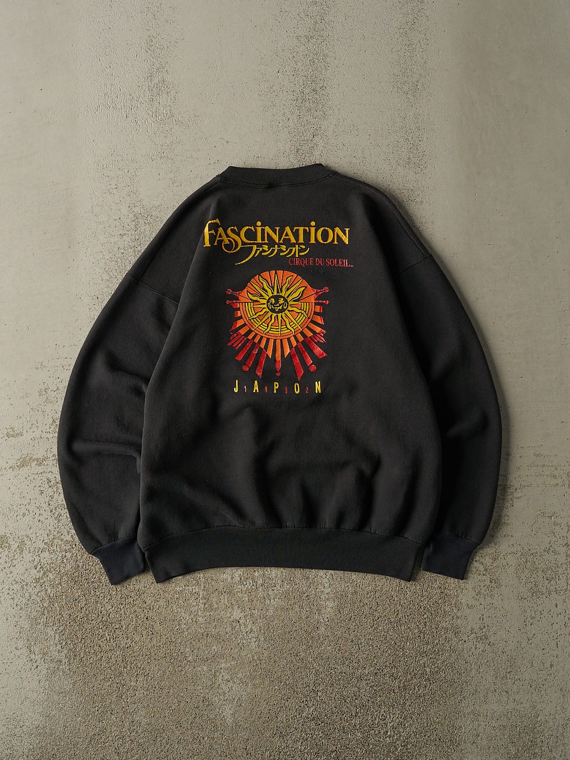 Vintage 92' Faded Black Cirque Du Soleil Japan Crewneck (M/L)