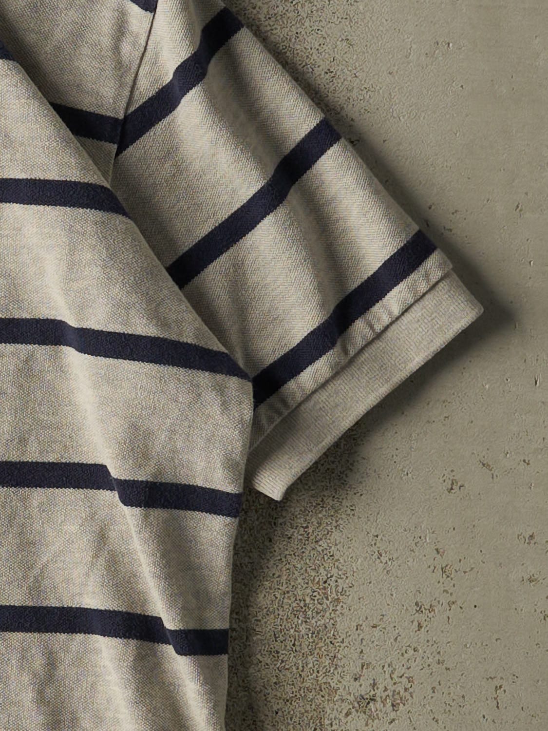 Vintage 90s Heather Grey & Navy Polo Ralph Lauren Quarter Button Tee (L)