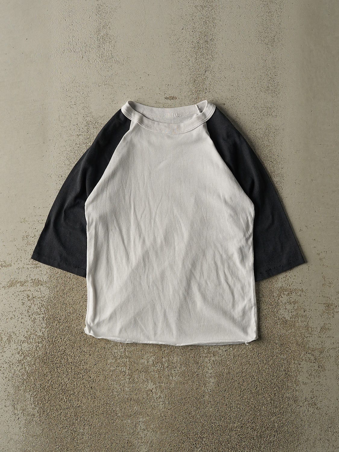 Vintage 80s White & Black Raglan Tee (XS/S)