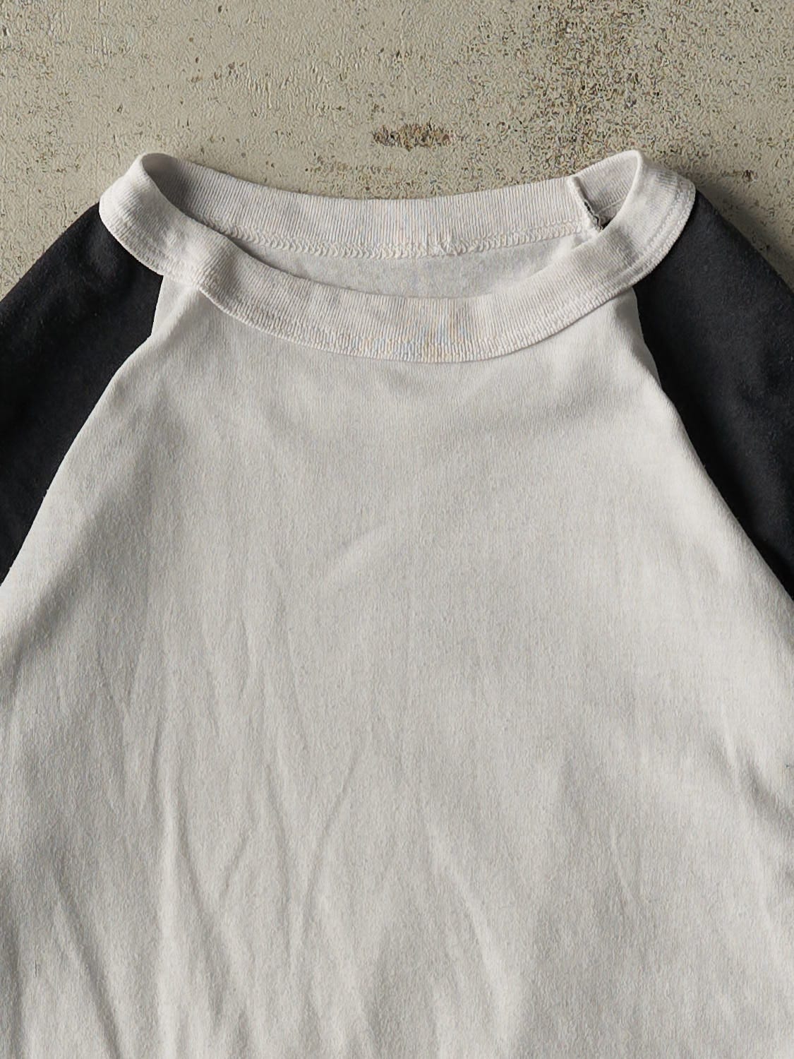 Vintage 80s White & Black Raglan Tee (XS/S)