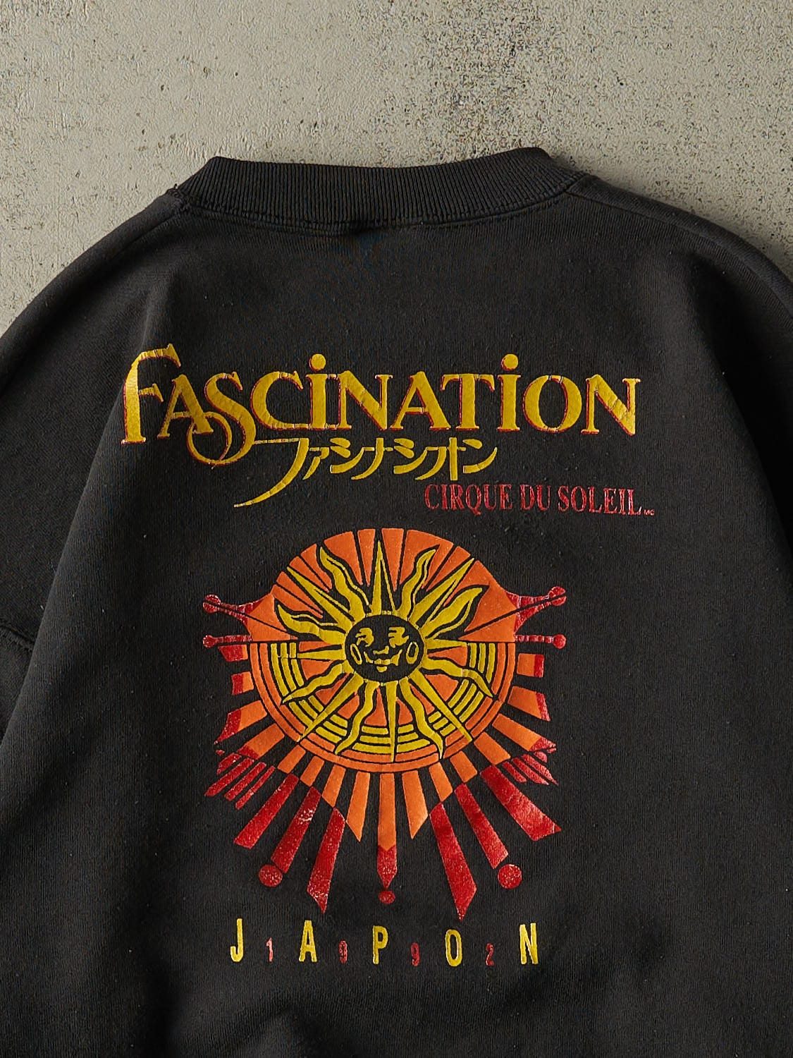 Vintage 92' Faded Black Cirque Du Soleil Japan Crewneck (M/L)