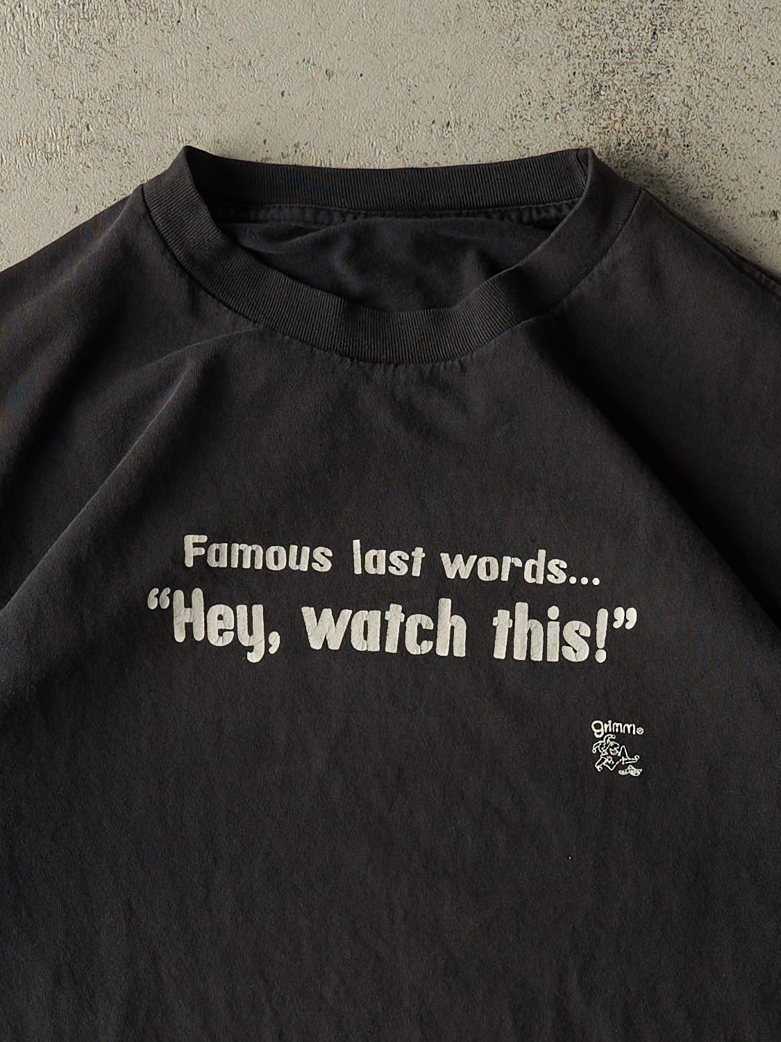 Vintage 90s Black "Watch This" Slogan Tee (M/L)