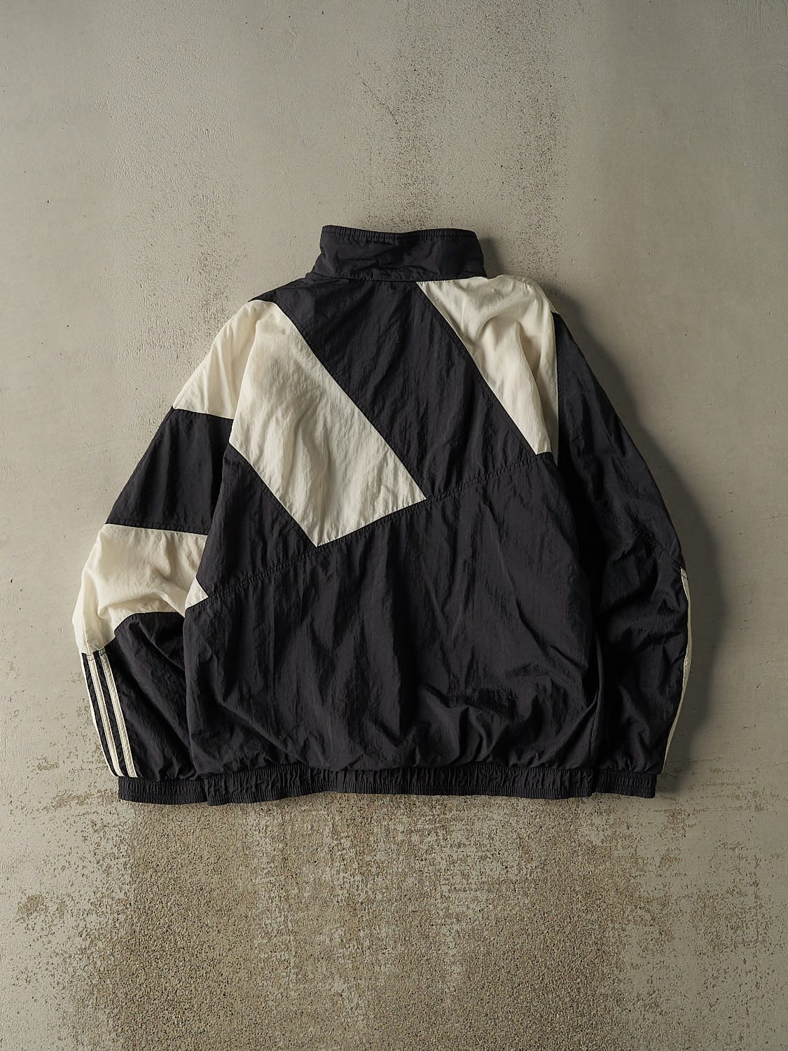 Vintage 90s Black & White Adidas Zip Up Windbreaker Jacket (L/XL)