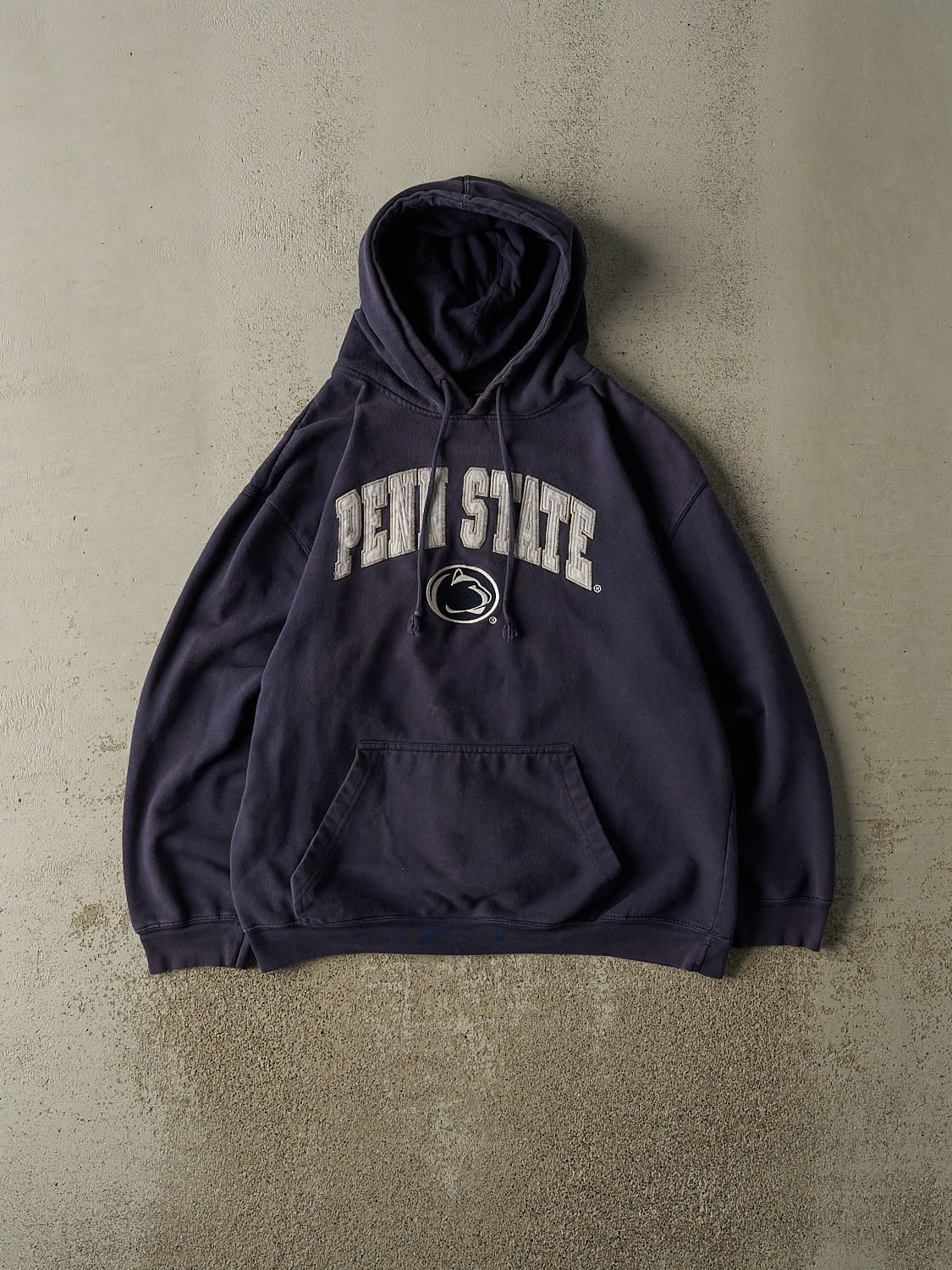 Vintage Y2K Sun Faded Navy Penn State University Embroidered Hoodie (M)