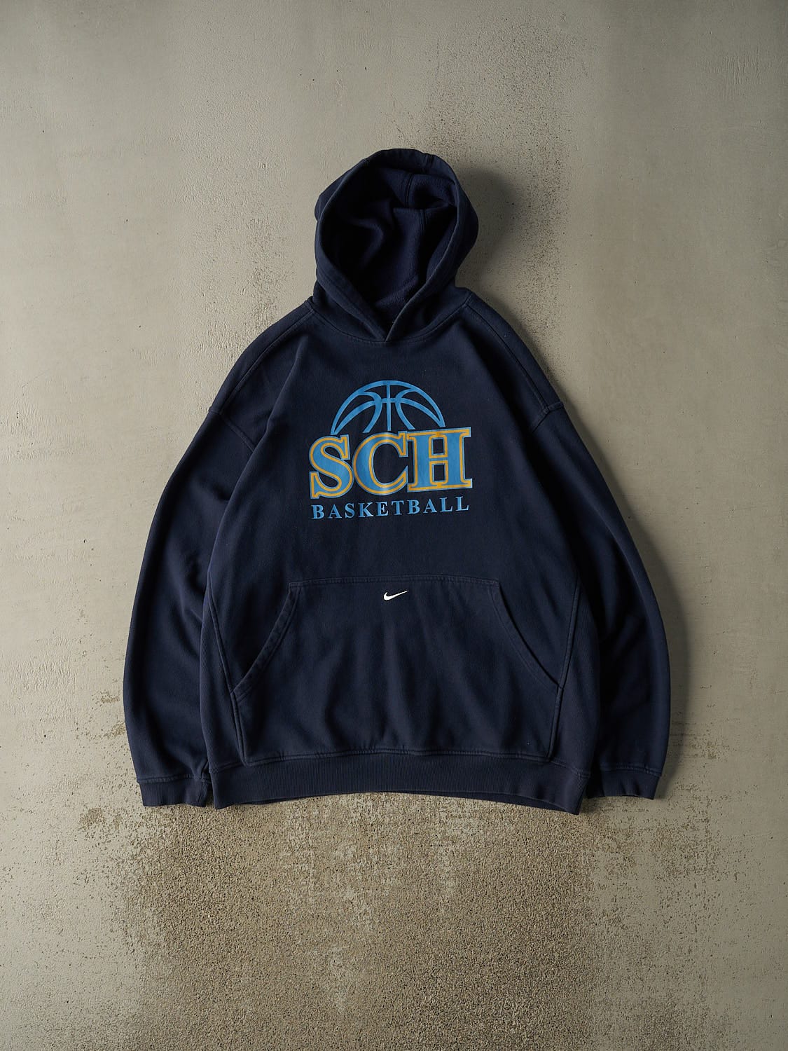 Vintage Y2K Navy Blue Nike SCH Basketball Hoodie (XXXL)