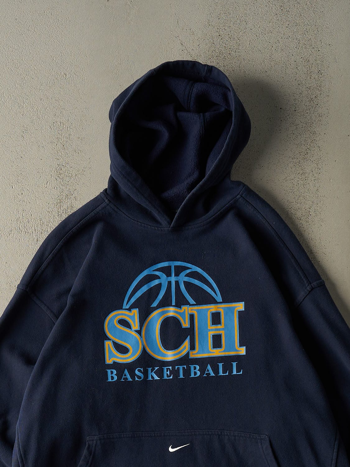 Vintage Y2K Navy Blue Nike SCH Basketball Hoodie (XXXL)