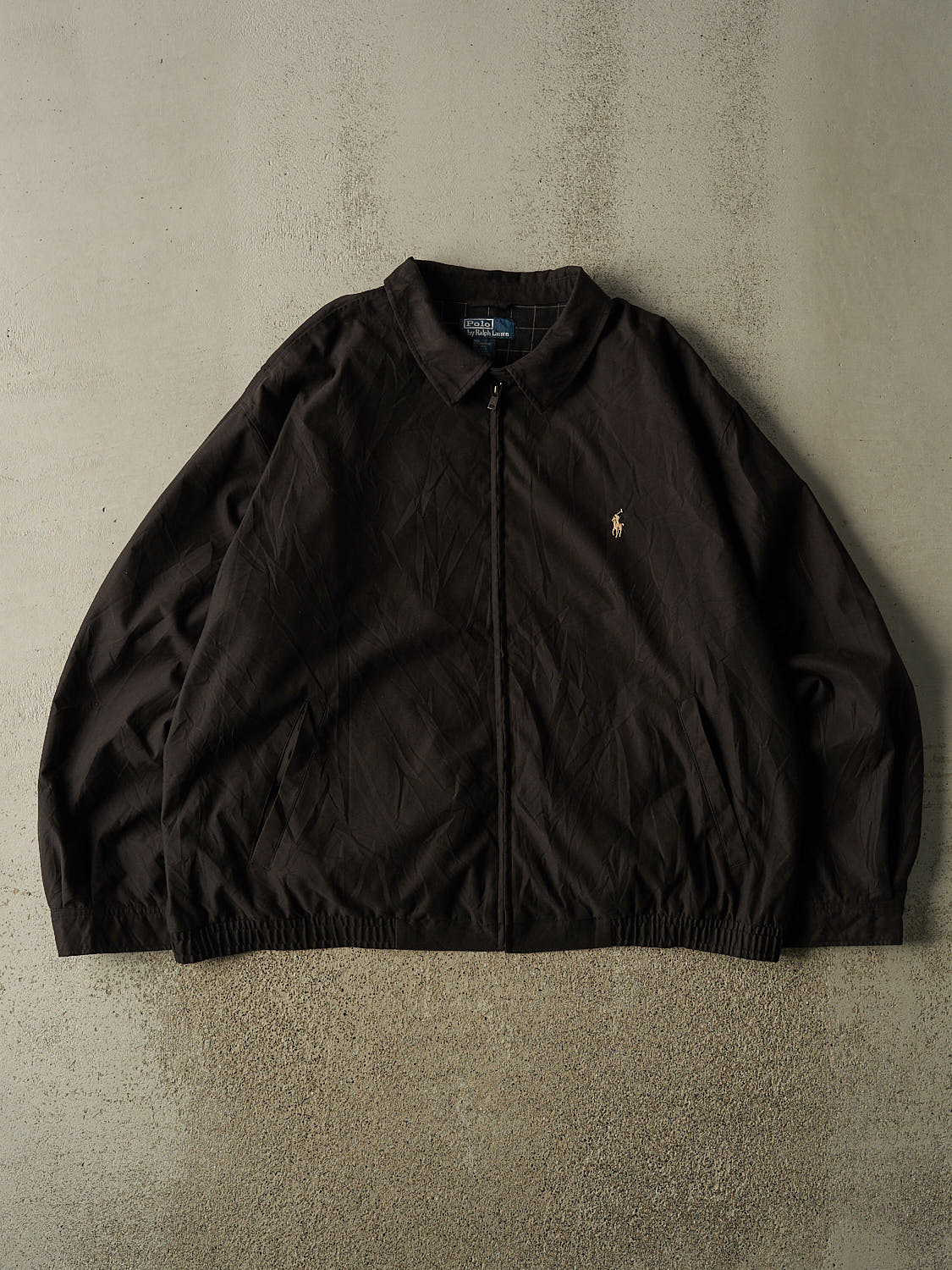 Vintage 90s Black Polo Harrington Jacket (XXL)