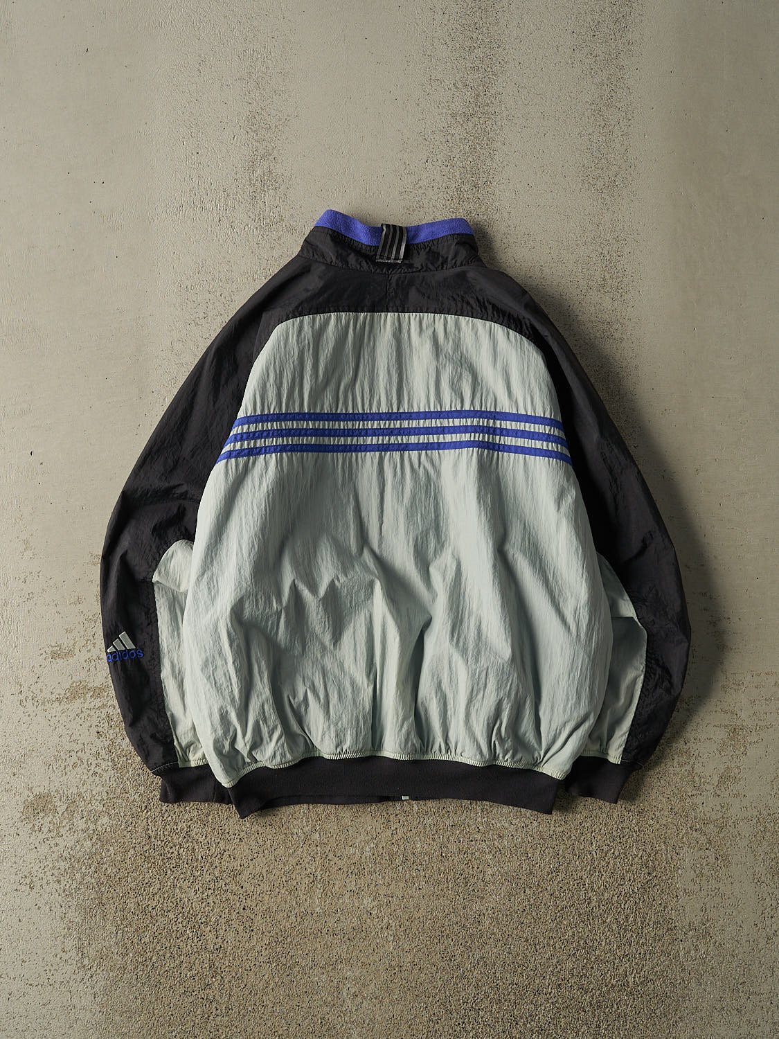 Vintage Y2K Black Adidas Reversible Fleece Windbreaker Jacket (M)